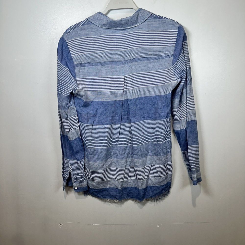Bella Dahl Blue/White Striped Button Down Women's Shirt XS - Picture 3 of 4